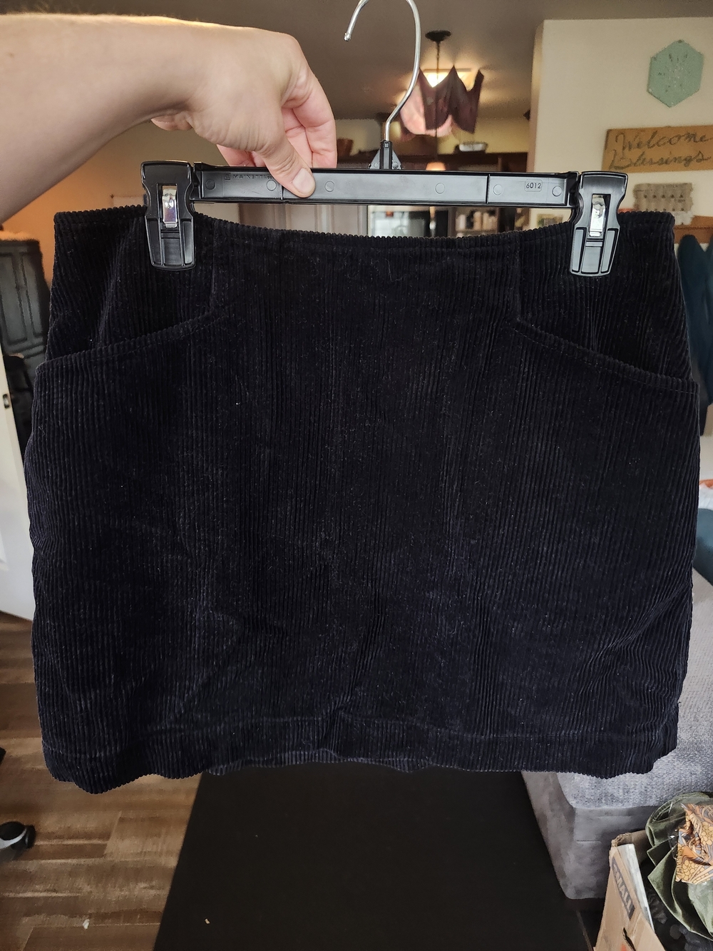 Ag Adriano Goldschmied Black Corduroy Mini Skirt